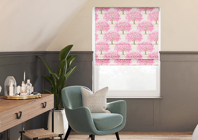 Classic Woodland, Pink Blossom - Twist&Fit Roman Blind - Image 3